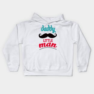 Daddy of Little Man Mustache Kids Hoodie